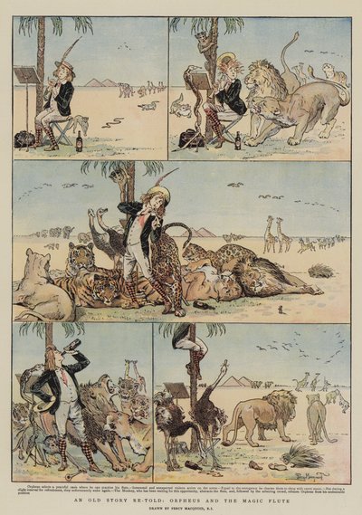 Uma velha história recontada, Orfeu e a Flauta Mágica (cromolito) de Percy Macquoid